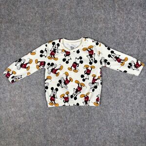 Disney Primark Mickey Mouse Sweatshirt Toddler 18-24M Cream Pullover Excellent